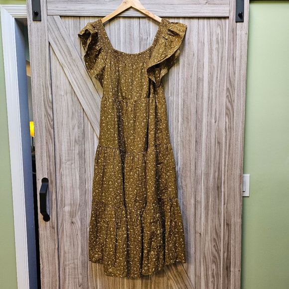 Madewell Ruffle-Sleeve Tiered Midi Dress in Daisy Stitch - Picture 3 of 10